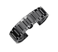 Cong Yi Bracelet de montre en acier inoxydable 18 mm, 20 mm, 21 mm, 22 mm, noir argenté, boucle papillon, pour hommes et femmes, compatible avec bracelet en métal Samsung, 21mm, Acétate, Pas de gemme