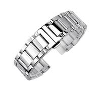 Cong Yi Bracelet de montre en acier inoxydable 18 mm, 20 mm, 21 mm, 22 mm, noir argenté, boucle papillon, pour hommes et femmes, compatible avec bracelet en métal Samsung, 20mm, Acétate, Pas de gemme