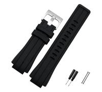 Cong Yi Bracelet De Montre En Caoutchouc De Grande Quantité Compatible Avec Timex WATCHT2N720 T2N721 TW2T76300 Noir Bracelet De Sport En Silicone Étanche 24 * 16mm(Black-silver)