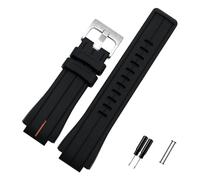 Cong Yi Bracelet De Montre En Caoutchouc De Grande Quantité Compatible Avec Timex WATCHT2N720 T2N721 TW2T76300 Noir Bracelet De Sport En Silicone Étanche 24 * 16mm(Orange line silver)