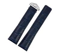 Cong Yi Bracelet De Montre En Cuir Véritable 20/22/24 Mm Compatible Avec Les Bracelets Carrera Monaco F1. Accessoires(Blue-silver,20mm)