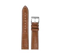 Cong Yi Bracelet De Montre For Hommes, Bracelet En Cuir Vache, Ligne Blanche Avec Motif Nœud Bambou, 19 20 21 22 23 24 Mm(Brown,23mm)