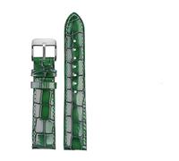 Cong Yi Bracelet De Montre For Hommes En Cuir Véritable De Mode Personnalité Claire Crocodile Texture Bracelet Bracelet Bracelet De Montre-bracelet 18mm 20mm 22mm Bleu(Green,18mm silver clasp)