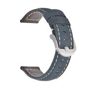 Cong Yi Bracelet de montre tendance en cuir véritable huilé et ciré, 19 mm, 20 mm, 21 mm, 22 mm, 23 mm, 24 mm, marron, bleu, noir(Crazy horse blue,22mm)