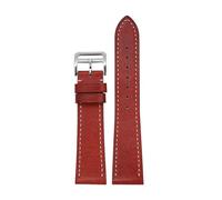 Cong Yi Bracelet De Montre Universel En Cuir Véritable, 17 Mm, 18, 19, 20, 21, 22, Style Vintage, Avec Levier À Dégagement Rapide(Red,20mm)