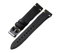 Cong Yi Bracelet De Montre Vintage En Cuir Brossé 18 19 20 21 22MM Cuir Souple Ultra-Mince, Noir, Marron, Vert Gris Compatible Avec Bracelet Antique(Brack,18mm)