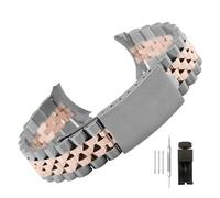 Cong Yi Bracelet En Acier Inoxydable Compatible Avec Rolex DATEJUST, Embouts Incurvés, 13, 17, 18, 19, 20, 21, 22 Mm(Silver-RoseGold,17mm)