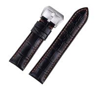 Cong Yi Bracelet En Cuir For Homme 20 Mm, 22, 24, 26, Compatible Avec Panerai, De Vache Bleu Vintage, Fait Main, Boucle Ardillon Personnalisée(Black orange line,24mm)
