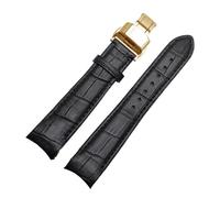 Cong Yi Bracelet En Cuir Véritable De Montre À Bout Incurvé 20 Mm Compatible Avec Citizen BL9002-37 05A BT0001-12E 01A 21 22(Black gold buckle,22mm)