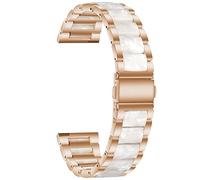 Cong Yi Bracelet en métal + résine 20 mm 22 mm compatible avec Samsung Galaxy Watch 5 Pro 4 3 Classic Band 40 mm 44 mm 42 mm 46 mm 45 mm Bracelet en alliage Active 2(Rose gold Style2)