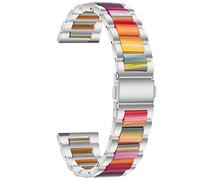 Cong Yi Bracelet en métal + résine 20 mm 22 mm compatible avec Samsung Galaxy Watch 5 Pro 4 3 Classic Band 40 mm 44 mm 42 mm 46 mm 45 mm Bracelet en alliage Active 2(Silver Style1)