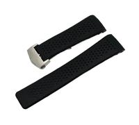 Cong Yi Bracelet En Silicone Souple 22 Mm 24 Mm Compatible Avec Les Bracelets De Montre Carrera Aquaracer For Hommes(Black-silver,22mm)