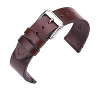 Cong Yi Bracelets De Montre À La Main Cire Huile Peau Bracelet De Montre Bracelet Ceinture en Cuir 18mm 20mm 22mm avec Boucle Ardillon(Dark Bronw_22mm)
