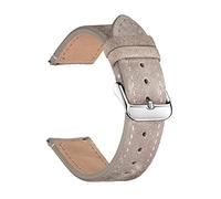 Cong Yi Bracelets de Montre en Cuir suédé 18 mm, 20 mm, 22 mm, Bracelets en Cuir de Vache Mat compatibles avec la Montre GT3/GT3 Pro, Bracelet de Montre Marron doré(Khaki-Silver Buckle_20mm)