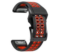Cong Yi Compatible avec Garmin Instinct 2 / Instinct Tactical Solar Strap Bracelet de montre à dégagement rapide Bracelet de montre 22 mm Bracelet en silicone double couleur(Black red)