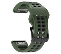 Cong Yi Compatible avec Garmin Instinct 2 / Instinct Tactical Solar Strap Bracelet de montre à dégagement rapide Bracelet de montre 22 mm Bracelet en silicone double couleur(Army green black)