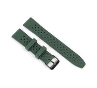 Cong Yi Nouveau bracelet de montre en caoutchouc fluoré, motif nid d'abeille tridimensionnel, à dégagement rapide, compatible avec les tailles 18 mm, 20 mm et 22 mm(Green black buckle,22mm)
