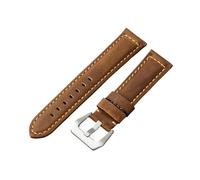 Cong Yi Nouveau Bracelet En Cuir Véritable Crazy Horse En Cuir Fait À La Main Épais Bracelet For Hommes Compatible Avec Panerai Strap 20 22 24 26mm(Frosted dark brown,24mm)