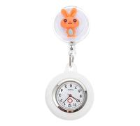 CONGARTENO 1 Pièce Formulaire D'infirmière Lapin Regardez Enfants Poche Montre Gousset Infirmière Montre Suspendue Conçue par Un Lapin Alliage Orange
