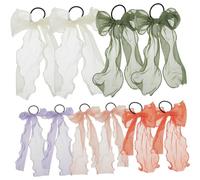 CONGARTENO 10 pièces Bow Hair Ties For Elastic Long Ponytail Holders Bright Color Hair Ropes Set