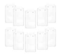 CONGARTENO 10 Pièces Lot de 10 Porte-badges D'identification Verticaux en Abs Transparent 10cm X 5cm, Protège-cartes Étanches pour Permis de Conduire et Badges Rfid, Porte-carte Plastique