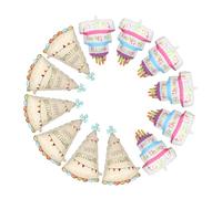 CONGARTENO 10 Pièces Lot de Ballons Aluminium Gâteau et Chapeau Anniversaire Ballon Gâteau Couches Décoration pour Fêtes Showers et Anniversaires