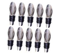 CONGARTENO 10 pièces Lot de Bouchons de Vin Acier Inoxydable avec Verseur Aérateur Anti-goutte Bouchons de Bouteille pour Vin Rouge Adaptés pour Restaurant Banquet et Usage Domestique