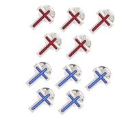 CONGARTENO 10 Pièces Pins Croix pour Communion et Baptême Broches de Zinc pour Costume Homme Femme Badge Religieux de Foi et Souvenir de Prière
