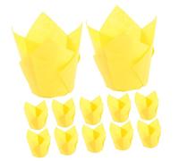 CONGARTENO 100 Pièces Caissettes à Muffins Papier Lotus Résistantes Chaleur et Huile Lot de Tasses de Cuisson Orange pour Cupcakes Muffins et Gâteaux