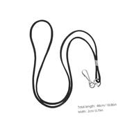 CONGARTENO 100 Pièces Lanières Noires pour Badges Identification Corde Tressée Légère avec Clip Sangle Ergonomique Non Détachable pour Cartes Identité Utilisation Bureau École Usine