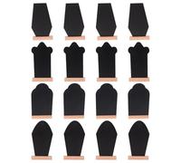 CONGARTENO 16 pièces Mini Coffin-shaped Chalkboard Signs Double-sided Erasable Tabletop Message Boards With Stable Stands For Wedding Kitchen Food Display And Home Decoration