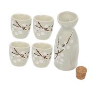 CONGARTENO 1ensemble Tasses à Saké Céramique Et Pot à Sake Service à Vin Élégant pour Et Pot Et Tasses Céramique avec Design Floral