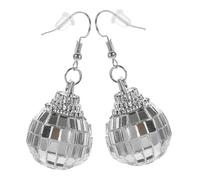 CONGARTENO 1paire Boucles Oreilles Disco Vintage Accessoire De Fête Élégant Miroir Pour Femmes Parfait Pour Costumes Et Occasions Spéciales