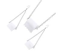 CONGARTENO 2 ensembles Creative Roll Paper Pendant Necklace And Earrings Set For Women Alloy Jewelry