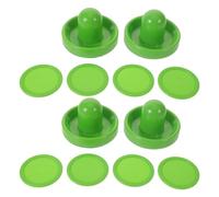 CONGARTENO 2 Ensembles Ensemble 2 Pièces Palets et Poussoirs Air Hockey Plastique Vert Clair 96 MM et 64 MM avec Tapis Anti-Peluches pour Table de Hockey Intérieur Loisirs en Famille