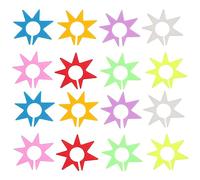 CONGARTENO 2 ensembles Étiquettes de Verre à Vin Silicone Identificateurs Réutilisables Étoile pour Verres Colorés Ensemble pour Identifier des Invités