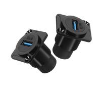 CONGARTENO 2 pièces Adaptateur à Montage Panneau Double Face Prise Encastrable Étanche Connecteur D-Type Pass-Through Transfert Rapide Kit Convertisseur Multifonctionnel Noir