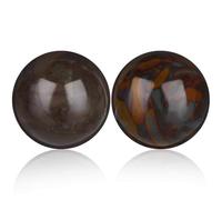 CONGARTENO 2 pièces Balles de Massage pour Mains Pierre Naturelle Multicolore Petites Boules Roulantes Durables et Légères pour Relaxation et Exercices de Fitness