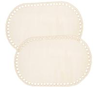 CONGARTENO 2 pièces Base de Sac Bois Oval Pratique Support Décoratif pour Sac à Main Au Crochet Planche Solide avec Pré-percés pour DIY Tissage et Couture