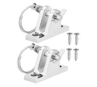 CONGARTENO 2 Pièces Charnières Bimini Top Acier Inoxydable Robuste Base Concave avec Goupilles et Vis pour de Bateau Accessoires Durables pour Auvent Extérieur