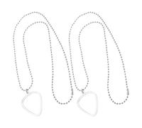 CONGARTENO 2 Pièces Collier Porte-médiators Guitare Électrique Boîte de Rangement Transparente Forme de Cœur Pendentif Bijou Musical pour Musiciens