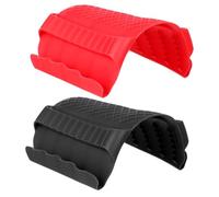 CONGARTENO 2 pièces Cuisine Silicone Réutilisable Protecteur Doigt Ergonomique Coupure pour Trancher Légumes et Aliments Lot de Noir Rouge