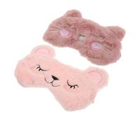 CONGARTENO 2 pièces de Sommeil Mignon Peluche Cartoon Cache-yeux Doux et Léger pour Bloquer la Lumière Confortable et pour Dormir Voyager et Détendre