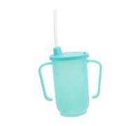 CONGARTENO 2 Pièces Gobelets pour Adultes avec Poignée Ergonomique et Paille Longue Antidéversement pour Personnes Âgées Alitées et Handicapées et Aide à Boire pour Régime Liquide
