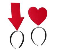 CONGARTENO 2 Pièces Heart And Arrow Headbands Valentine S Day Hair Accessories For Women And Soft Elastic Fabric Comfortable Party Headwear