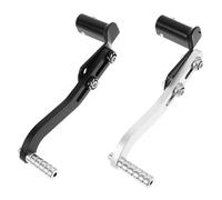 CONGARTENO 2 pièces Levier de Aluminium Cnc Levier Sélecteur Robuste pour Équipement Homologué Route Accessoire Scooter Compatible Tout Finition Noire et Argentée Installation Facile