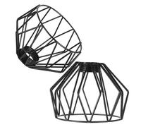 CONGARTENO 2 Pièces Lot de Abat-jours Cage Métallique Noirs Vintage Abat-jour Industriel Robuste Compatible Ampoules Diverses pour Suspension Intérieure et Décoration Industrielle