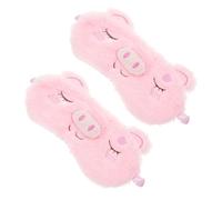 CONGARTENO 2 pièces Masque de Sommeil Peluche Doux Motif Cochon Rose Cache Yeux Confortable et Occultant pour Filles et Garçon Fille Bandeau et Ajustable pour Détente et Voyage