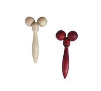 CONGARTENO 2 pièces Massage Roller Y-shape Bois Naturel pour Soulager Douleurs Musculaires de Massage Manuel Multifonctionnel pour Corps Jambes et Visage Lot de Blanc et Rouge