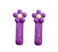 CONGARTENO 2 Pièces Organisateur de Câbles Fleurs Lot de Support Pratique pour Écouteurs et Câbles USB Décoration Adorable pour Bureau et Maison